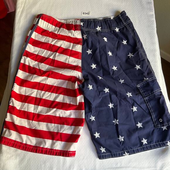 Exist Men Swim Trunks, size M, American Flag Red & Blue - Picture 10 of 10
